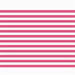 Horizontal Stripes - White and Dark Pink Collage 11  x 14 