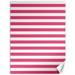 Horizontal Stripes - White and Dark Pink Canvas 36  x 48 