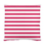 Horizontal Stripes - White and Dark Pink Standard Cushion Case (One Side)