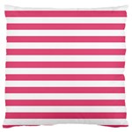 Horizontal Stripes - White and Dark Pink Standard Flano Cushion Case (Two Sides)