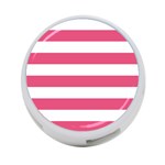 Horizontal Stripes - White and Dark Pink 4-Port USB Hub (One Side)