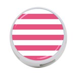 Horizontal Stripes - White and Dark Pink 4-Port USB Hub (Two Sides)