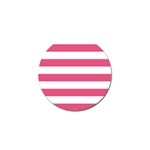 Horizontal Stripes - White and Dark Pink Golf Ball Marker (10 pack)