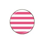 Horizontal Stripes - White and Dark Pink Hat Clip Ball Marker