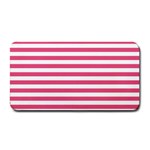 Horizontal Stripes - White and Dark Pink Medium Bar Mat