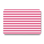 Horizontal Stripes - White and Dark Pink Small Doormat