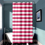 Horizontal Stripes - White and Dark Pink Shower Curtain 36  x 72  (Stall)