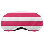 Horizontal Stripes - White and Dark Pink Sleeping Mask