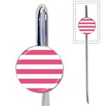 Horizontal Stripes - White and Dark Pink Book Mark
