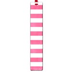Horizontal Stripes - White and Dark Pink Large Book Mark