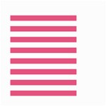 Horizontal Stripes - White and Dark Pink Small Garden Flag (Two Sides)