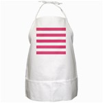 Horizontal Stripes - White and Dark Pink BBQ Apron