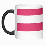 Horizontal Stripes - White and Dark Pink Morph Mug
