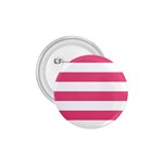 Horizontal Stripes - White and Dark Pink 1.75  Button
