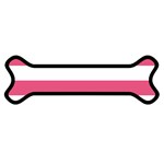 Horizontal Stripes - White and Dark Pink Magnet (Dog Bone)
