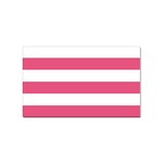 Horizontal Stripes - White and Dark Pink Sticker Rectangular (100 pack)