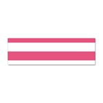 Horizontal Stripes - White and Dark Pink Sticker Bumper (10 pack)
