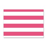 Horizontal Stripes - White and Dark Pink Sticker A4 (100 pack)