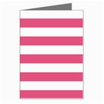 Horizontal Stripes - White and Dark Pink Greeting Card