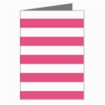 Horizontal Stripes - White and Dark Pink Greeting Cards (Pkg of 8)
