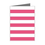 Horizontal Stripes - White and Dark Pink Mini Greeting Card
