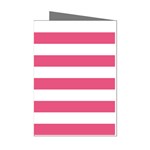 Horizontal Stripes - White and Dark Pink Mini Greeting Cards (Pkg of 8)