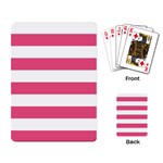 Horizontal Stripes - White and Dark Pink Playing Cards Single Design