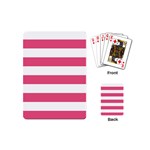 Horizontal Stripes - White and Dark Pink Playing Cards (Mini)