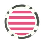 Horizontal Stripes - White and Dark Pink Poker Chip Card Guard (10 pack)