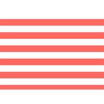 Horizontal Stripes - White and Pastel Red Birthday Cake 3D Greeting Card (7x5)