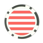 Horizontal Stripes - White and Pastel Red Poker Chip Card Guard
