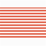 Horizontal Stripes - White and Tomato Red Collage 12  x 18 