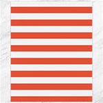 Horizontal Stripes - White and Tomato Red Canvas 11  x 14 
