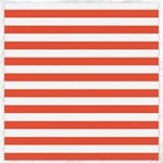 Horizontal Stripes - White and Tomato Red Canvas 12  x 12 