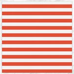 Horizontal Stripes - White and Tomato Red Canvas 16  x 16 