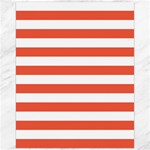 Horizontal Stripes - White and Tomato Red Canvas 16  x 20 