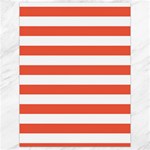 Horizontal Stripes - White and Tomato Red Canvas 18  x 24 