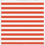 Horizontal Stripes - White and Tomato Red Canvas 20  x 20 