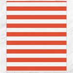 Horizontal Stripes - White and Tomato Red Canvas 20  x 24 