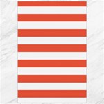 Horizontal Stripes - White and Tomato Red Canvas 20  x 30 