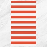 Horizontal Stripes - White and Tomato Red Canvas 40  x 72 