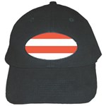 Horizontal Stripes - White and Tomato Red Black Cap