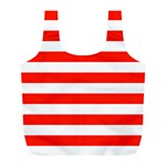 Horizontal Stripes - White and Ferrari Red Full Print Recycle Bag (L)