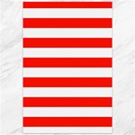 Horizontal Stripes - White and Ferrari Red Canvas 20  x 30 