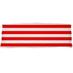 Horizontal Stripes - White and Ferrari Red Body Pillow Case Dakimakura (Two Sides)