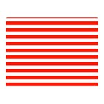 Horizontal Stripes - White and Ferrari Red Double Sided Flano Blanket (Mini)