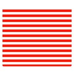 Horizontal Stripes - White and Ferrari Red Double Sided Flano Blanket (Small)