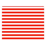 Horizontal Stripes - White and Ferrari Red Double Sided Flano Blanket (Large)