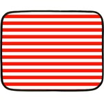 Horizontal Stripes - White and Ferrari Red Double Sided Fleece Blanket (Mini)