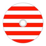 Horizontal Stripes - White and Ferrari Red CD Wall Clock